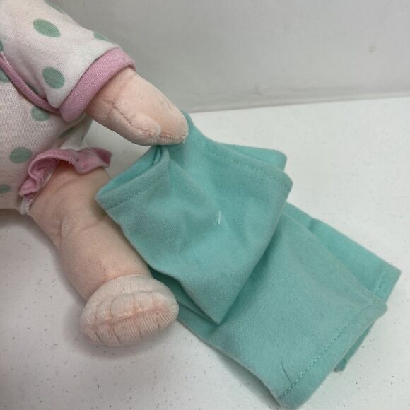 Tollytots Baby Doll Soft Plush Stuffed Blanket 13" Embroidered Eyes 13 Inches - Picture 4 of 10